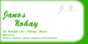 janos mohay business card